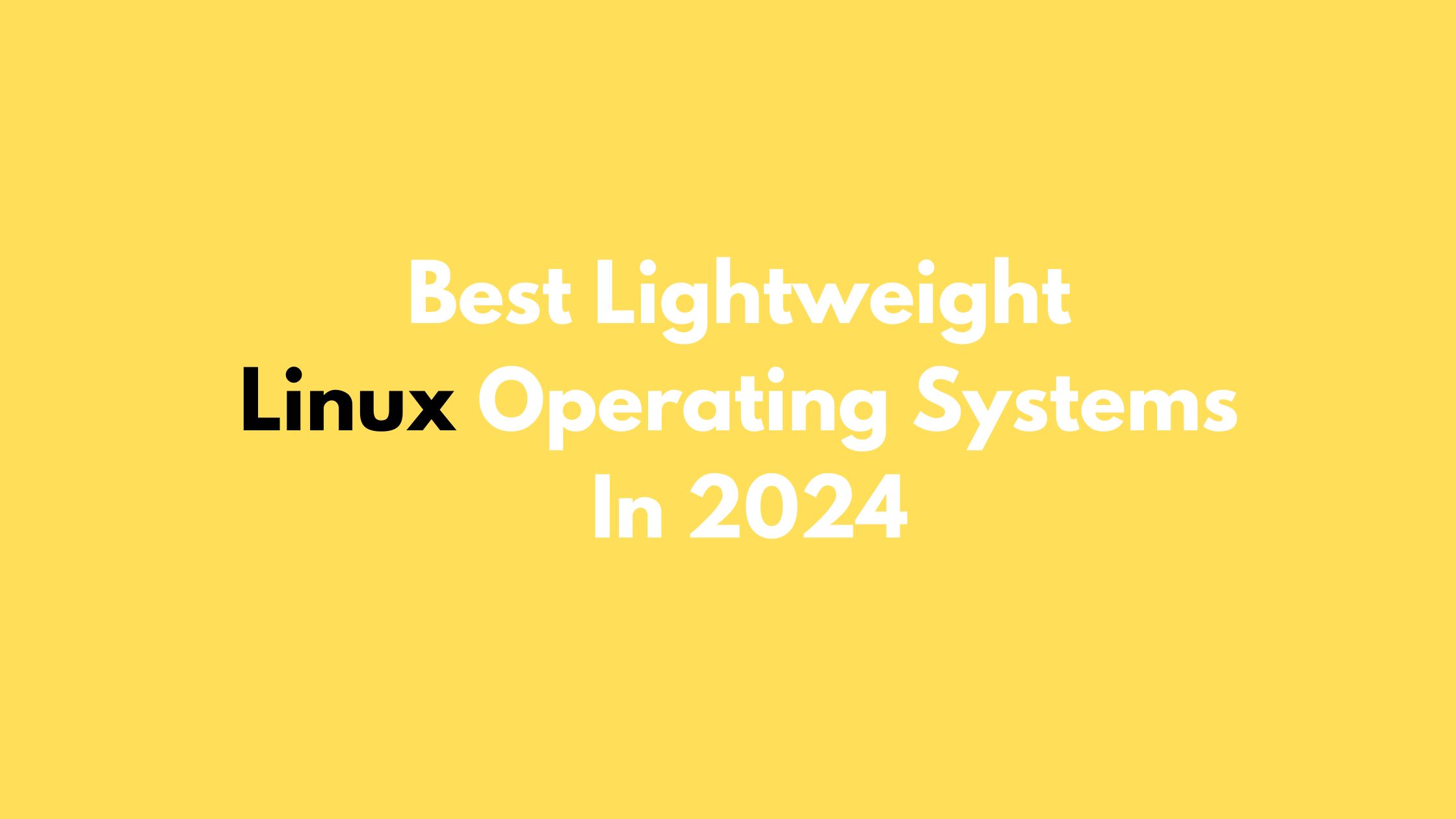 22+ Best Lightweight Linux Operating Systems In 2024