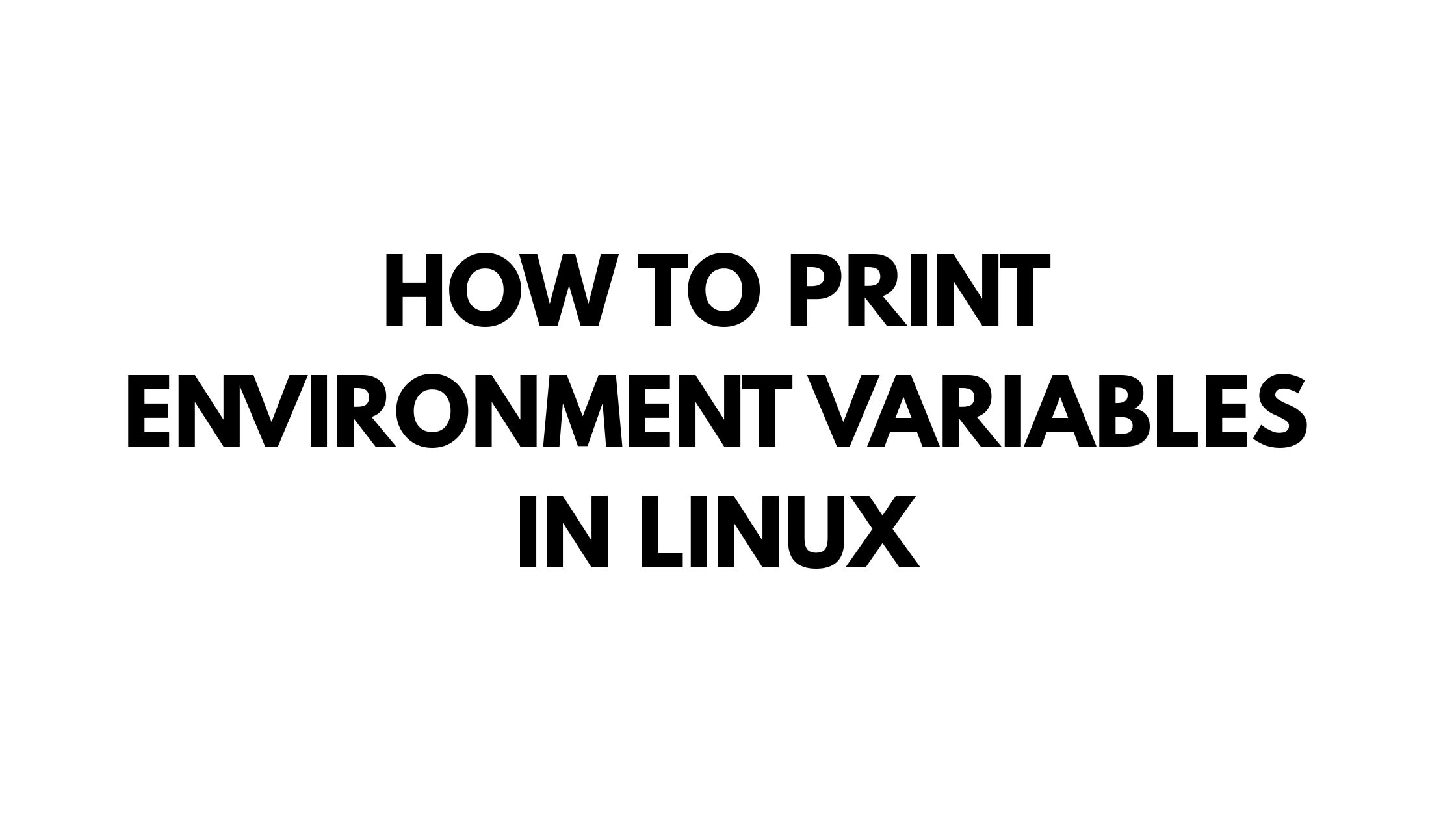 How to Print Environment Variables in Linux